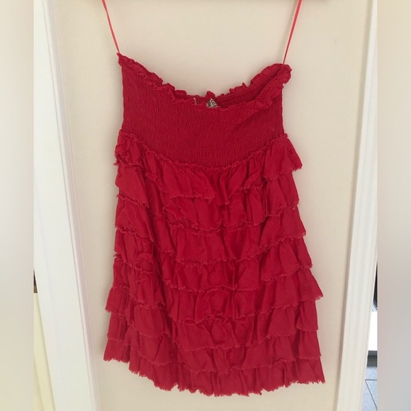Zara 100% cotton layered ruffled pull-on mini dress - Picture 1 of 6